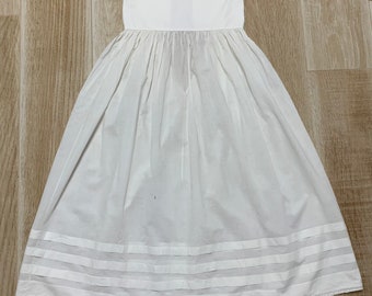 1900s Antique Edwardian Linen/Cotton & Lace Long Skirt XS/S Petticoat Victorian