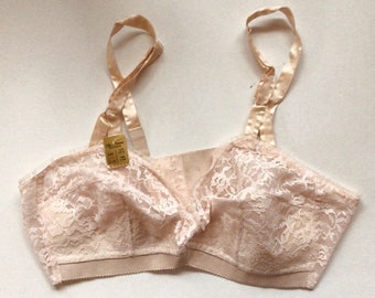 Pink Lace Lily of France Bra, 36C, NOS with tags