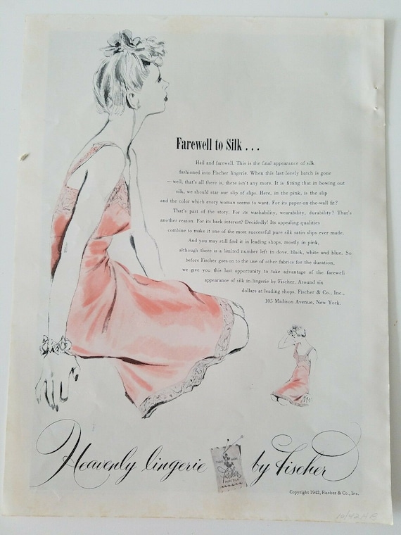 1930s Fischer Heavenly Silk Lingerie Slip/Dress/N… - image 6