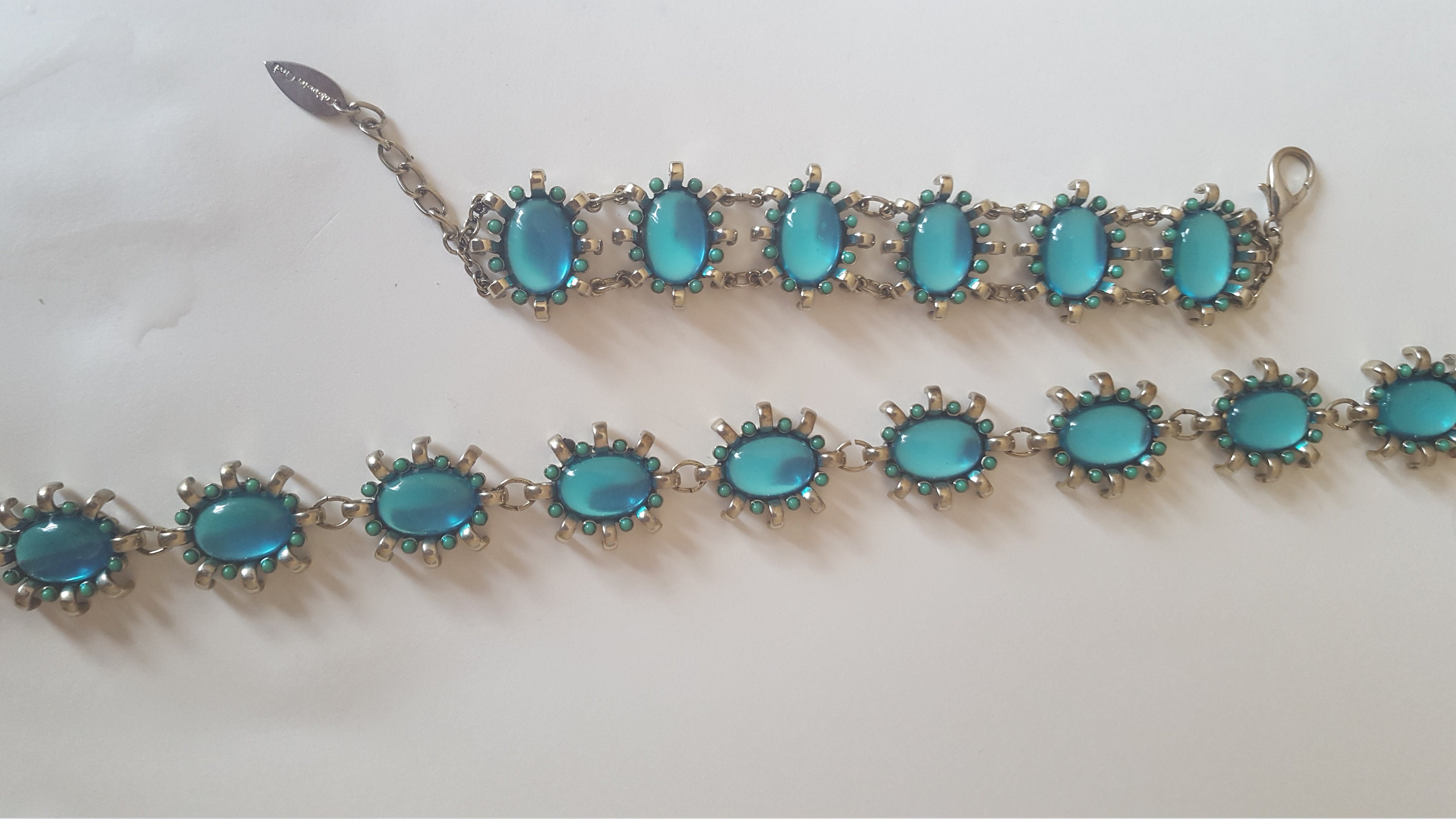 Parure De Bijoux Fantaisie Coldwater Creek - Collier, Bracelet, Boucles D'oreilles Perles - Blanc - Occasion