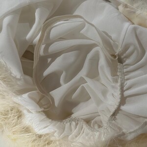 1960s Maribou Feather Trimmed Nightgown & Robe Set, Ivory Chiffon Gown, Petite Small image 6