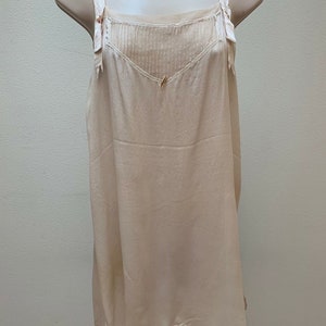 Vintage 1900-1920s Silk Teddy/ Chemise/ Camisole/ Lingerie/ Undergarment/Step In, Size Small, Soft Beige, Beautiful estate antique