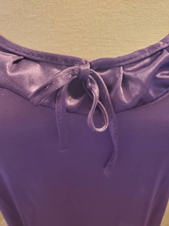1960s Purple Long Sleeveless Nightgown & Short Sl… - image 6