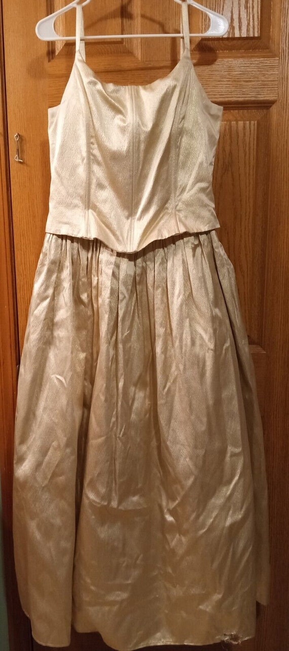 Vintage Jessica  MCCLINTOCK  GUNNESAX Gold Lame Co