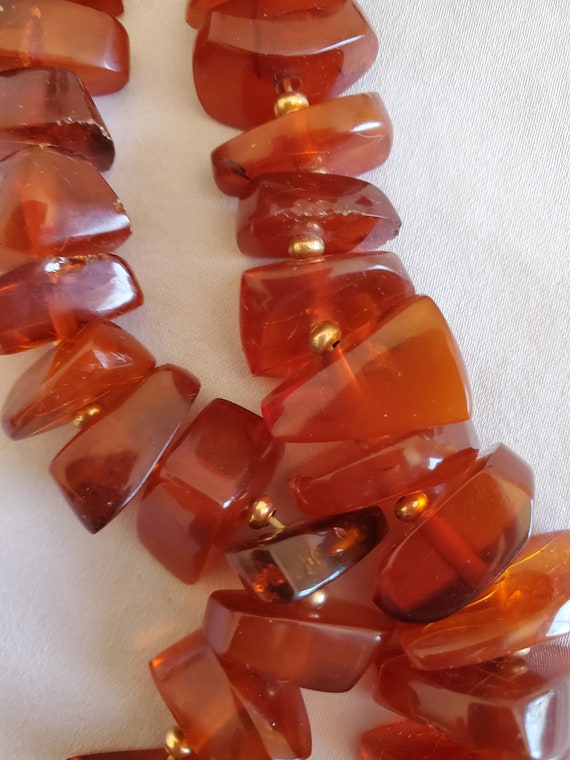 Destash Bakelite Cherry Amber Necklace 78g Geometr