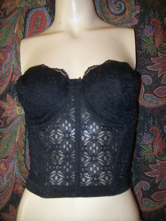 Vintage Sears Lacy Strapless Corset Bustier Bra Li