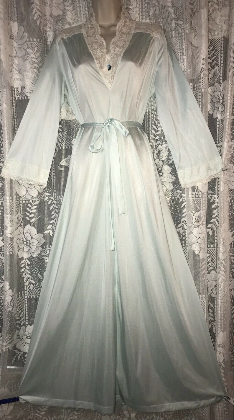 Vintage OLGA Robe Turned Nightgown altered S/M Mint with Etsy