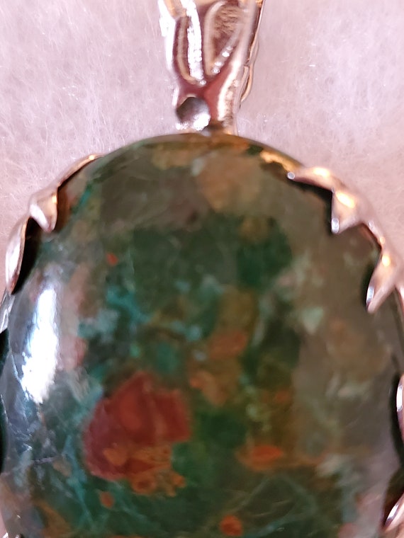 Large Sterling Silver Ruby Zoisite Enhancer Penda… - image 2