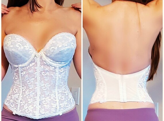 Vintage Carnival Glamour Lace Strapless Ivory Cor