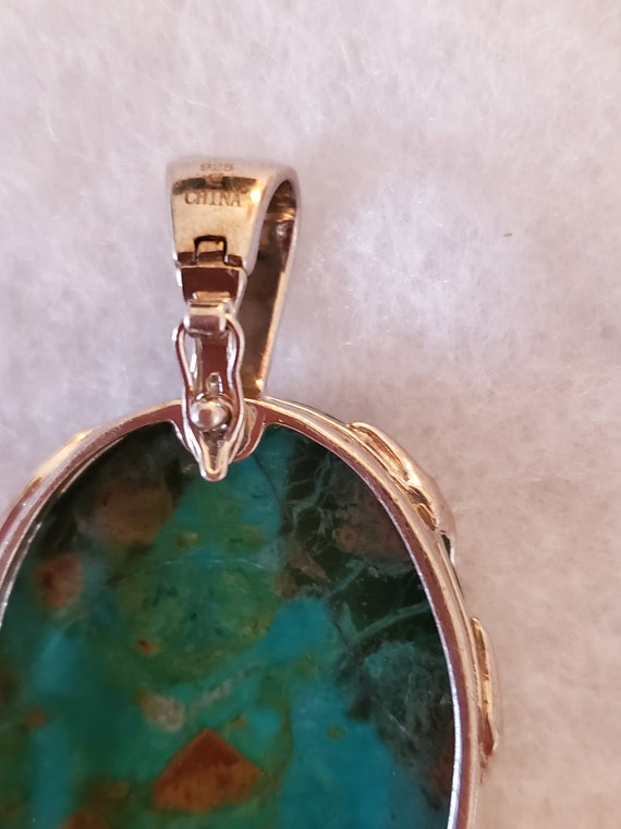 Large Sterling Silver Ruby Zoisite Enhancer Penda… - image 3