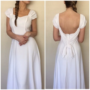 Vintage Eve Of Milady White Classic Wedding Dress Union Made Simple Gown 1980s