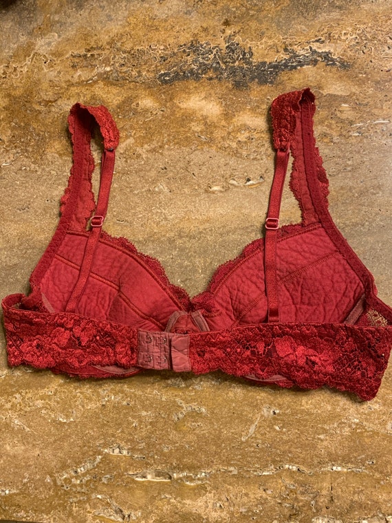 La Perla Burgundy Lace Bra 36c Lightly Padded Und… - image 4