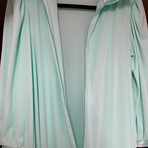 Vintage 1950s Lucie Ann Robe Dressing/Hostess Gown/Robe, Aqua Green, Satin Trim, Zip Front, Medium, Made in USA image 10