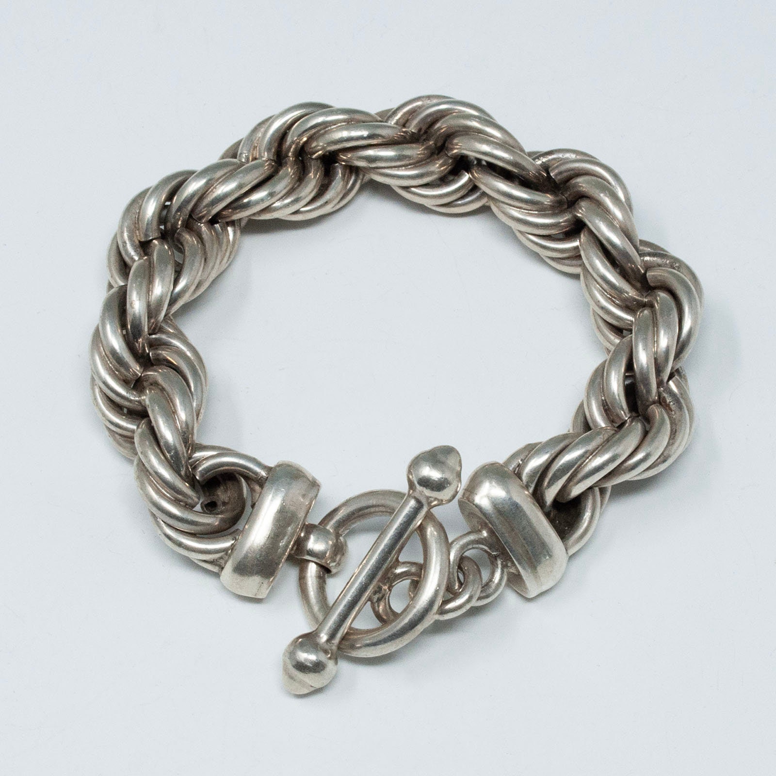 Thick Silver Twisted Rope Bracelet, Taxco .950 - Etsy