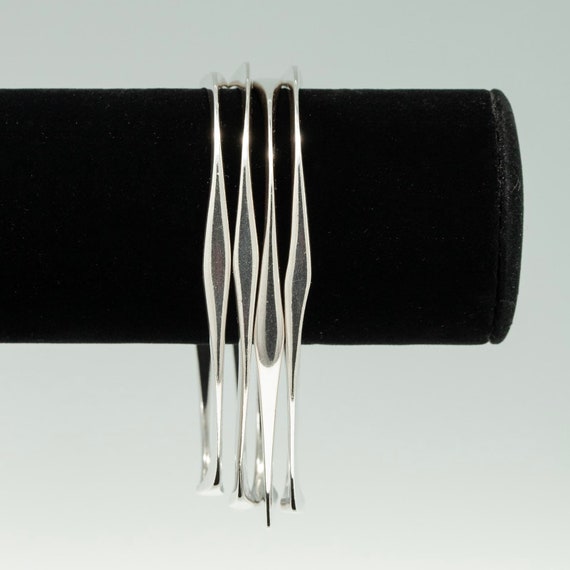 Four Square Silver Bangles - image 4
