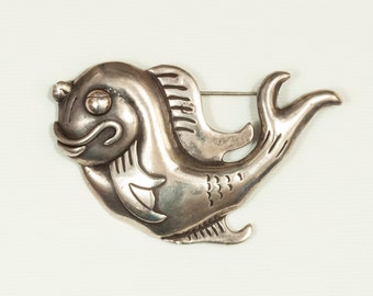 Whimsical Fish Brooch by Hector Aguilar 1940s