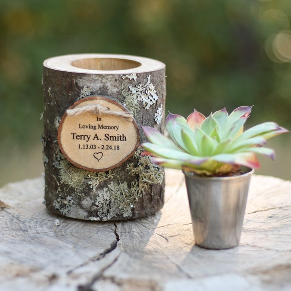 Urn Succulent Holder Keepsake log Sharing Urn Cremation Urn Rustic Keepsake Urn Sharing Urn