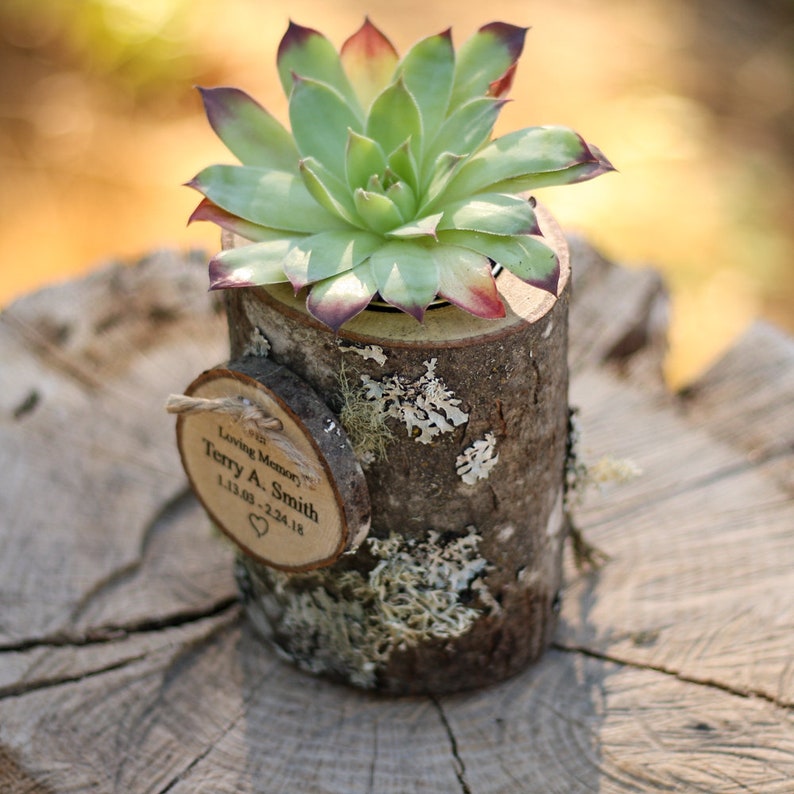 Urn Succulent Holder Keepsake log Sharing Urn Cremation Urn Rustic Keepsake Urn Sharing Urn image 4