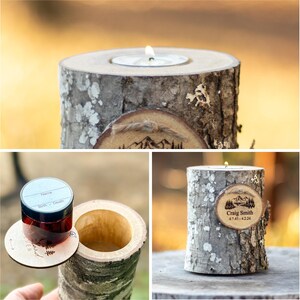Lake Mountain Tealight Holder Cremation Urn, Wilderness Memorial Urn, Woodland Rustic Sharing Urn