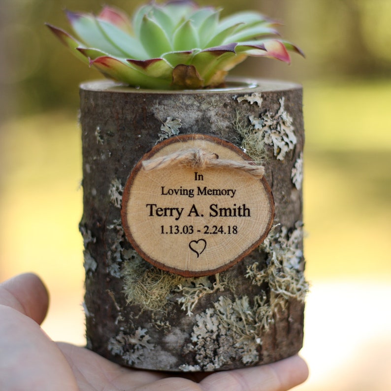 Urn Succulent Holder Keepsake log Sharing Urn Cremation Urn Rustic Keepsake Urn Sharing Urn image 3