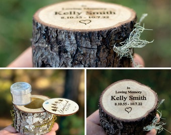 Mini Keepsake Urn log Sharing Urn Cremation Urn Rustic Mini Keepsake Urn Sharing Urn for Family