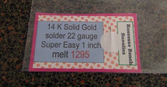 Solid 14K Gold Solder Wire 58% Real Gold X Easy, Density .071 DWT per Inch  22 Gauge Melt 1325 Degrees 