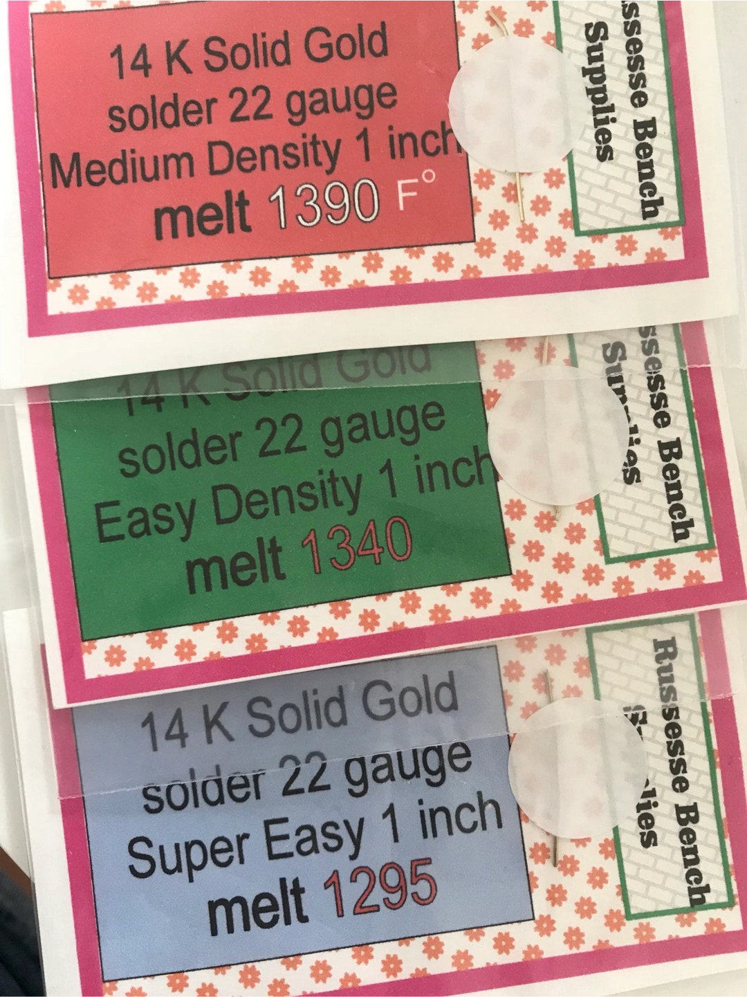 Solid 14K Gold Solder Wire Super Easy Easy medium Density .071 DWT per