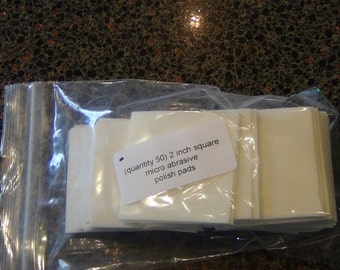 Pro polish pads for jewelry 50 of 2 inch square micro abrasive foam  ( bag of 50 2 inch x 2 inch  squares ) for silver gold