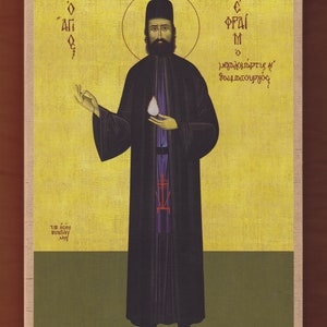 Saint Ephrem. Christian orthodox icon.FREE SHIPPING