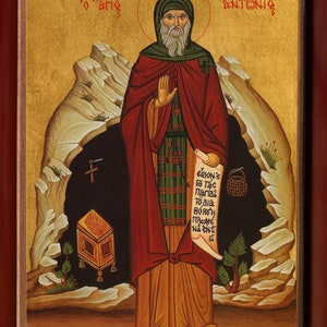 Saint  Antony the Great.Christian orthodox icon. FREE SHIPPING