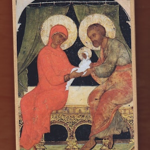 Saints Ioakim and Anna with Panagia. Christian orthodox icon.FREE SHIPPING