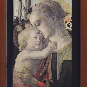 Virgin Mary,Botticelli Sandro, Madonna col Bambino e San Giovannino,1468.FREE SHIPPING