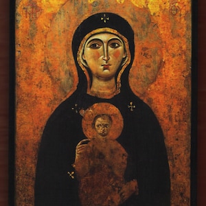 Madonna Nicopeia (século IX ou X), São Lucas, Basílica de São Marcos, Veneza, Itália. Ícone cristão ortodoxo. FRETE GRÁTIS