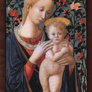 Virgen María, seguidora de Fra Filippo Lippi y Francesco Pesellino, Virgen con el Niño. ENVÍO GRATIS
