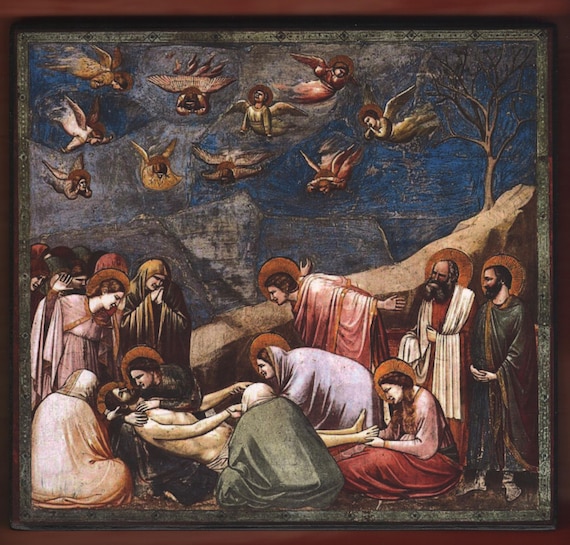 Giotto, Lamentation the Mourning of Christ, Scrovegni arena Chapel, Padua,  Italy.free SHIPPING 