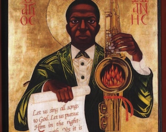 Saint John Coltrane Enthroned.Christian orthodox icon.FREE SHIPPING.