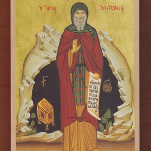 Saint  Antony the Great.Christian orthodox icon. FREE SHIPPING