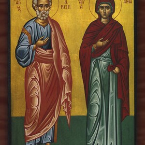 Heiligen Ioakim en Anna. Icoon christelijk-orthodox. GRATIS VERZENDING