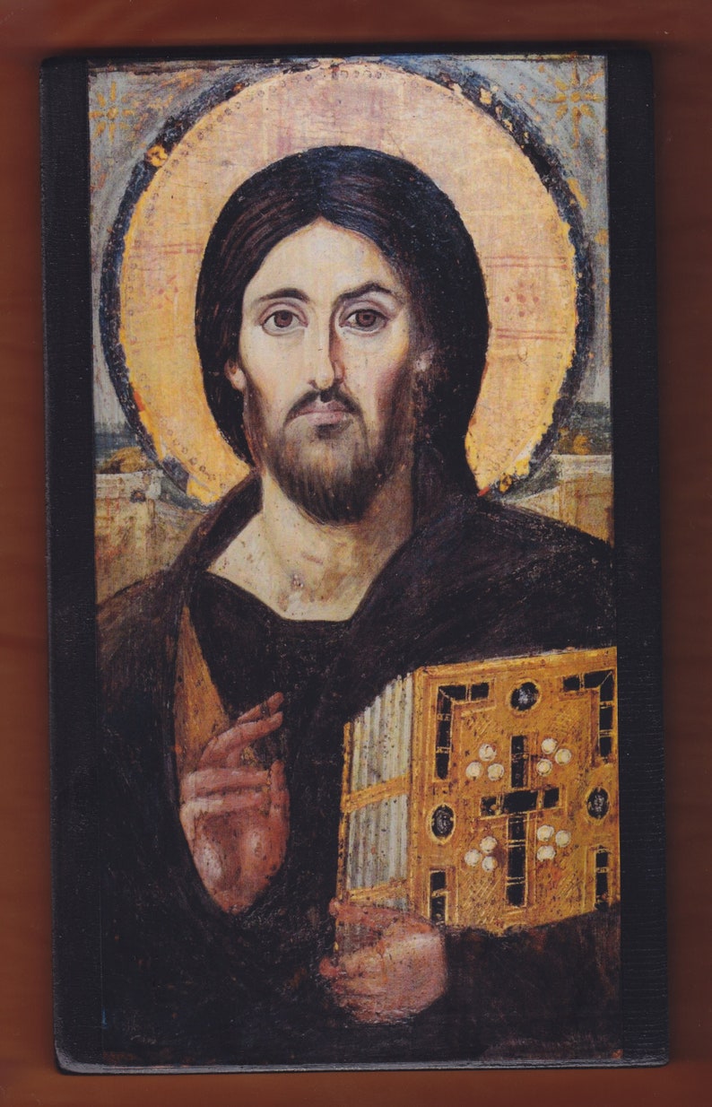 Jesus Christ Pantocrator Greek Orthodox handmade Icon on | Etsy