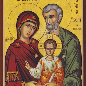 Holy Family. Christian orthodox icon.FREE SHIPPING