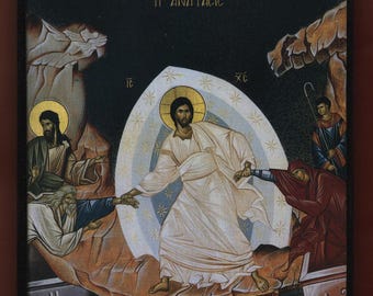 Christ&#39;s Descent into Hades.Christian orthodox icon.FREE SHIPPING