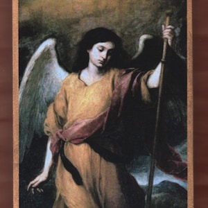 Saint Raphael the Archangel by Bartolomé Esteban Murillo.FREE SHIPPING