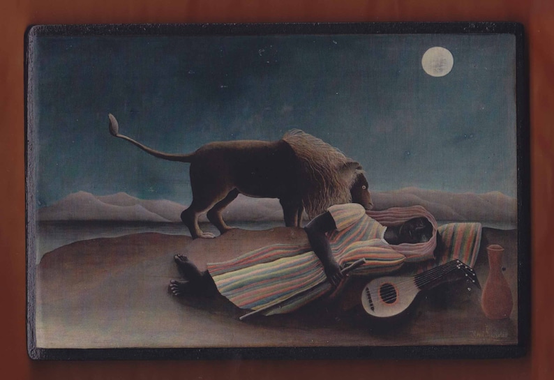 The Sleeping Gypsy -Henri Rousseau MoMA 1897 New York.FREE SHIPPING