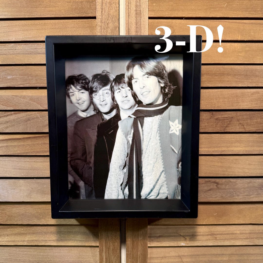 Vintage Beatles 3-D Lenticular Photo Print Wall Art in Black Frame: A1 ...