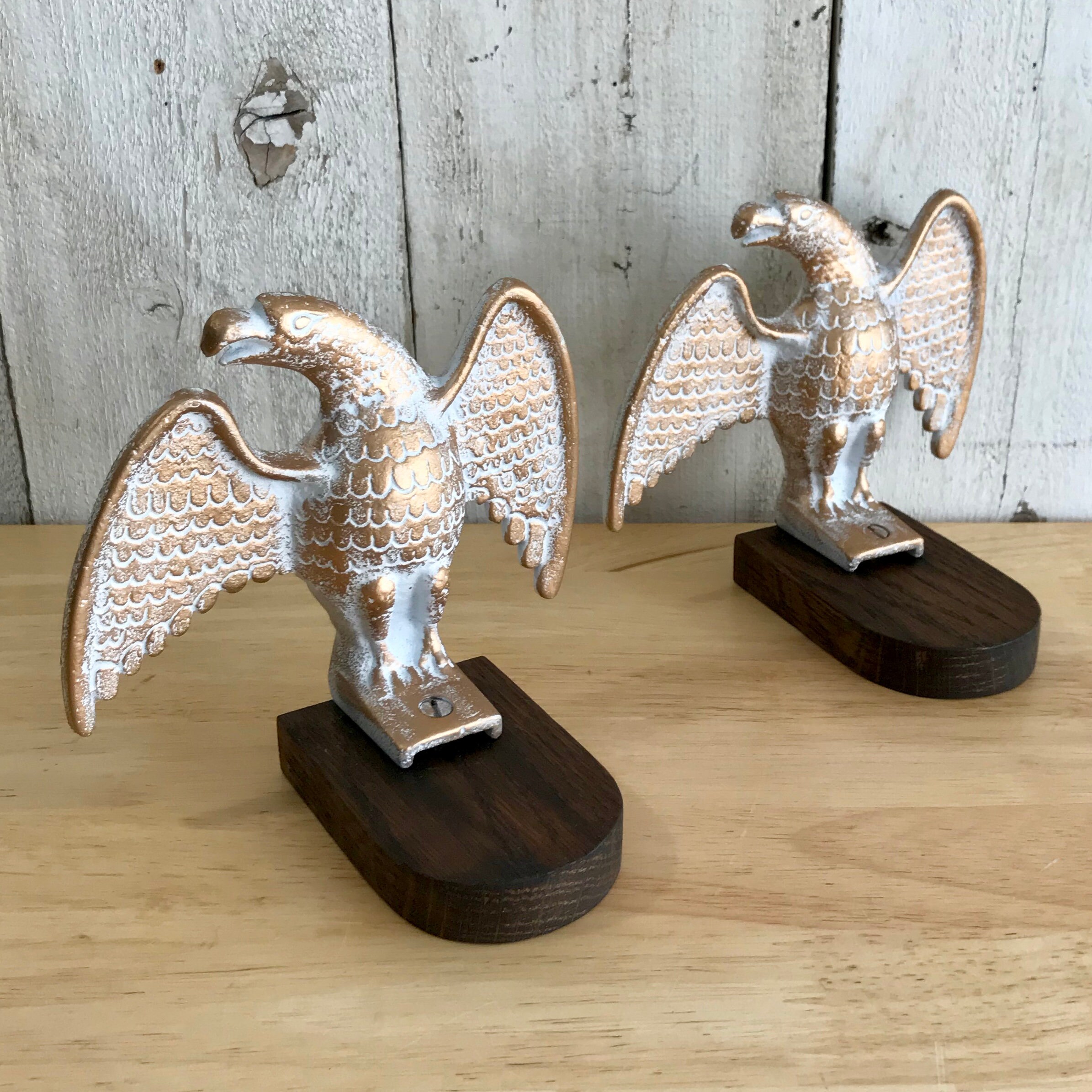 Eagle Bookends Gold and White American Eagle Bookends Etsy