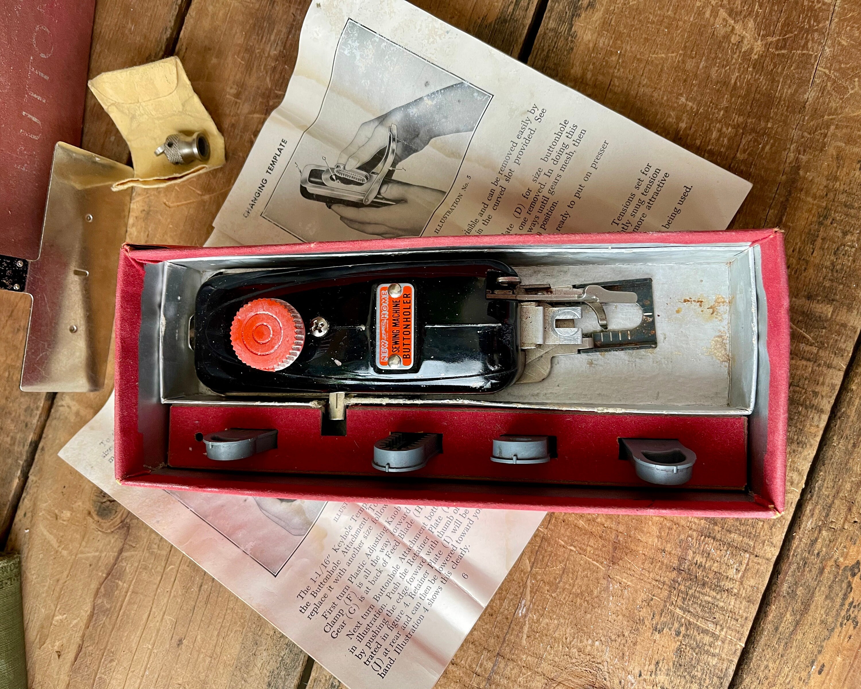 New Home Sewing Machine Buttonholer With Extra Set of Singer Etsy