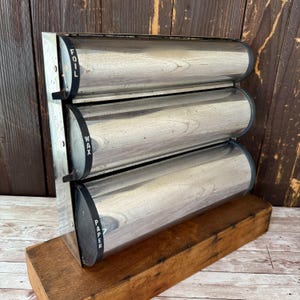 Rustic Metal 1950&#39;s Wall Mount Kromex Foil, Wax, and Paper Roll Dispenser for your Retro or Country Farmhouse Kitchen or Pantry