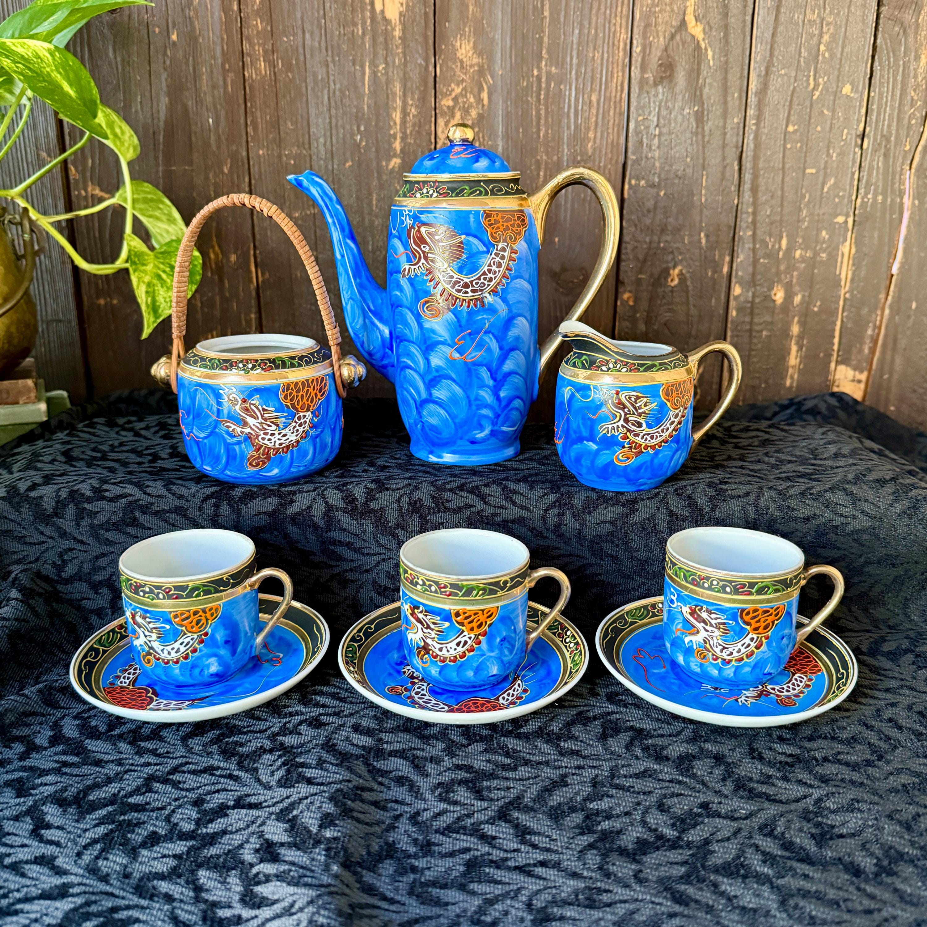 Antique Dragon Tea Set - Etsy