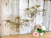 Wall Candle Sconce Set, Gold Metal 3 Candle Sconces, Wall Candle Holders, Gold Wall Candelabras, Spray Paintable!  #R6 