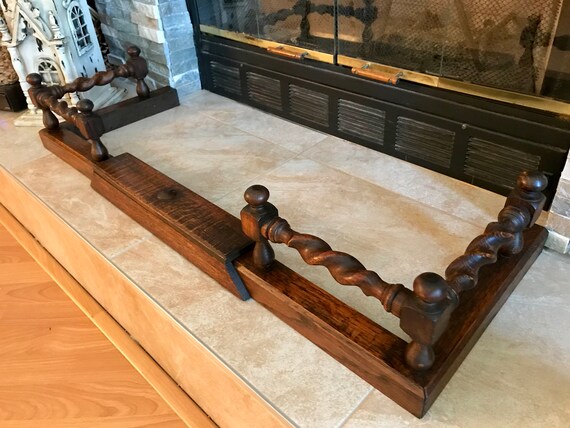 Expandable Wood Fireplace Fender English Oak Barley Twist Etsy